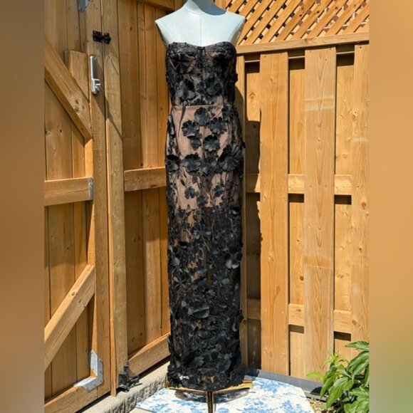 🆕 BRONX & BANCO 🧿 NWOT Jasmine Noir Floral Embroidered Maxi Dress, Sz M US 6 - Picture 2 of 14